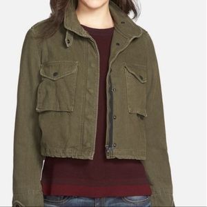 Rag & Bone Military Fatigue Green Crop Jacket